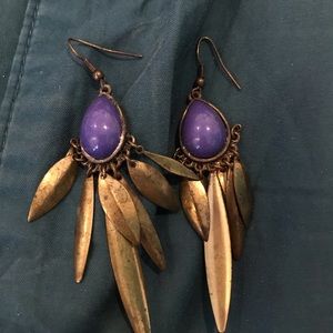BLUE AND GOLD EARRINGS